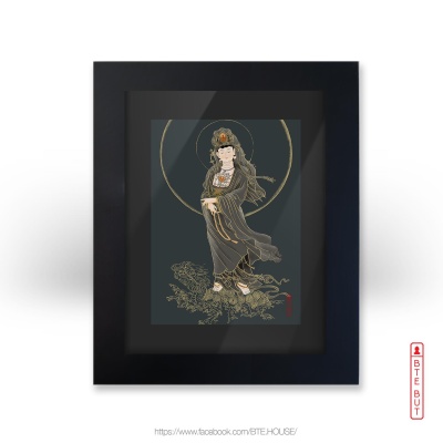 TRANH CANVAS THỤY SỸ - QUAN ÂM CƯỠI LINH QUY